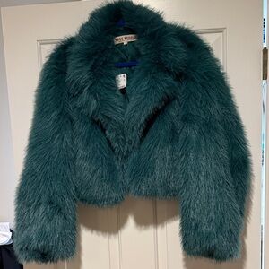 Free People Teal Teddy Jacket